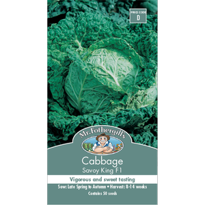 Mr Fothergill's Savoy King Cabbage Vegetable Seeds