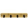 Mode 4 Black Hooks On Bamboo Board Key Rack