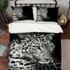 3D Black Leopard 385 Bed Pillowcases Quilt King Single Size