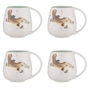 4PK Ashdene Bush Buddies Platypus Snuggle 500ml Mug - White