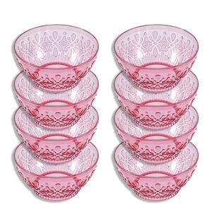 8PK Lemon & Lime Floral Deco 24cm Serving Plastic Bowl - Assorted