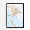 Thailand Administrative Map  Print 100% Australian Made 90x120cm  (Poster)