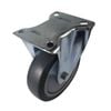 Easyroll 125mm 100kg Grey Rubber Heavy Duty Fixed Castor