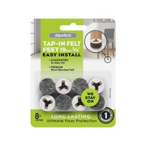 Slipstick 19mm Ultimate Floor Protection Tap-In Felt Feet - 8 Pack