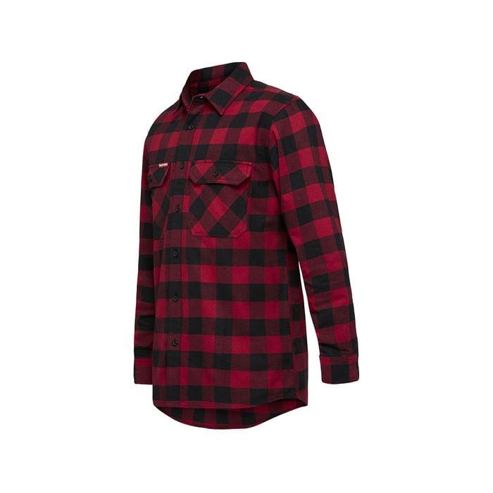 Hard Yakka Red Check Flannel Foundations Long Sleeve Shirt - Size 2XL