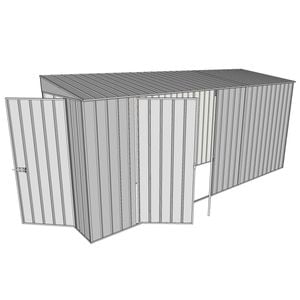 Build-A-Shed 1.2 x 4.5 x 2.0m Tunnel Shed Tunnel Hinged Door with Double Hinged Doors - Zinc