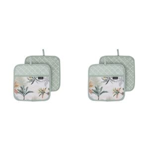 2x 2pc Ladelle Panama Pot Holder Heat-Resistant Pad/Mitt Reusable/Washable