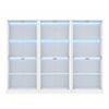 Cosmoliving Display Cabinet Set of 3 Storage LED Light 4 - Tier Shelves Bookcase Stand Rack White