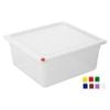 Hygiplas Food Storage Container Click Pp With Lid And 7 Colour Clips 2/3 Gn 12l 150mm 4 Pack Commercial Kitchen Storage