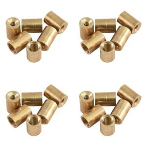 24pc Formula Sports Brass Ferrule Screw Cue Tip Replacement 12mm - Gold