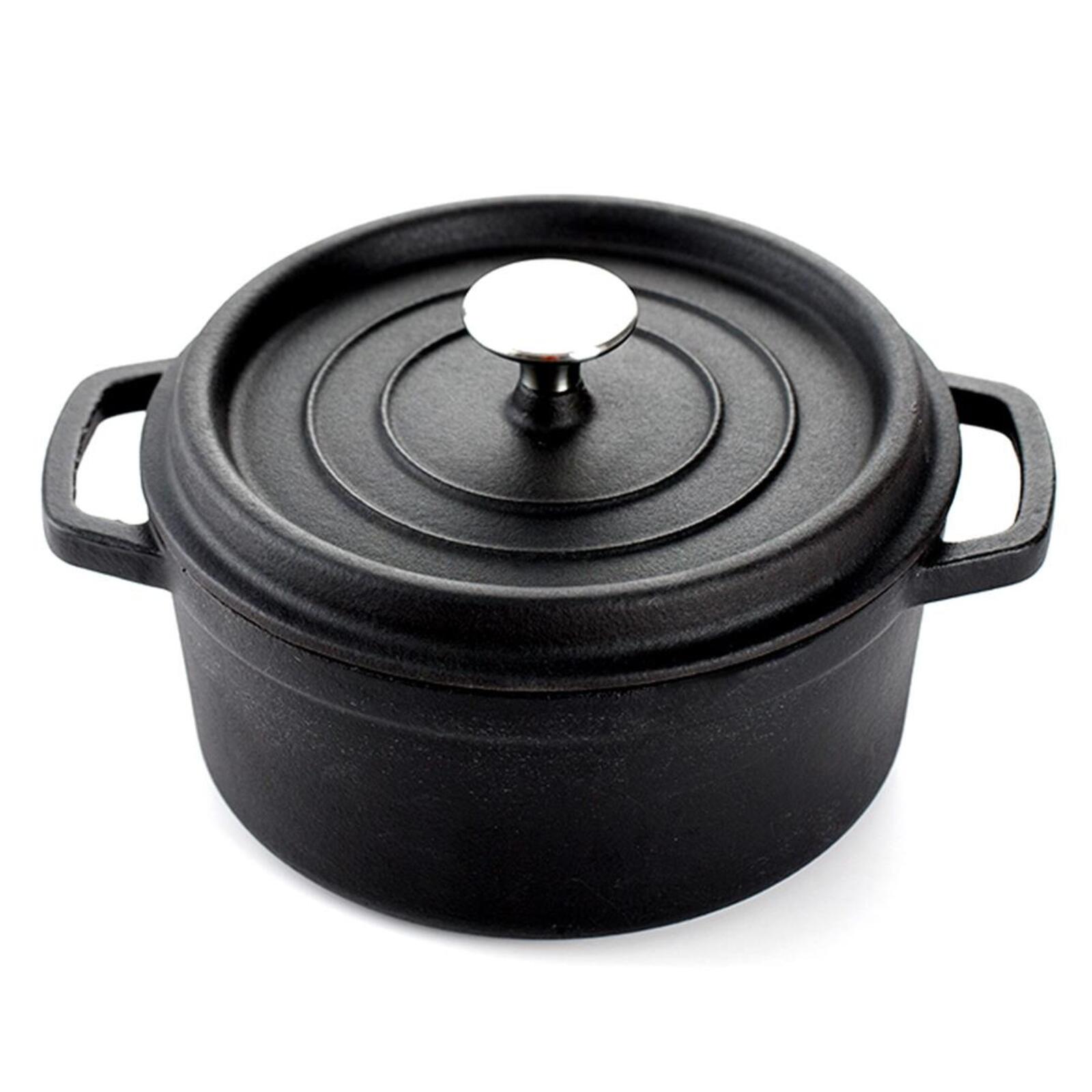 SOGA 24cm Red Cast Iron Stewpot with Lid – 3.6L thumbnail 2