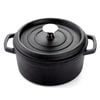 SOGA 24cm Black Cast Iron Stewpot with Lid – 3.6L