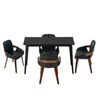 Oikiture 5PCS Dining Table Set 120cm Dining Table 4 Faux Leather Chairs