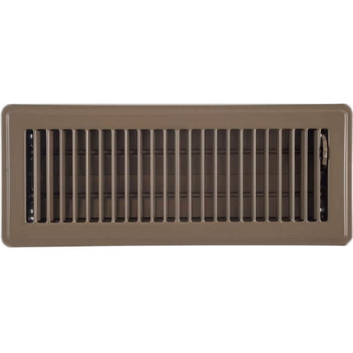 Accord 10 x 30cm Brown Metal Louvered Floor Vent
