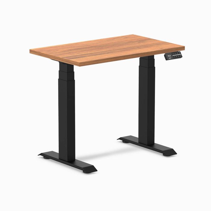 Desky Dual Mini Sit Stand Desk Matte Black Frame 80cm