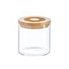 Argon Tableware Glass Storage Jars -wooden Lid - 550ml - Modern Round Scandi Organisation Container Glass Jar