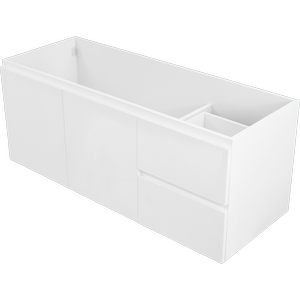 CIBO Tonic 1200mm Gloss White Wall Hung Vanity - Cabinet Only