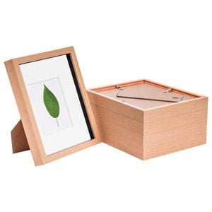 Nicola Spring 8" X 10" 3d Box Photo Frames With White 4" X 6" Mount - Light Wood - Pack Of 5