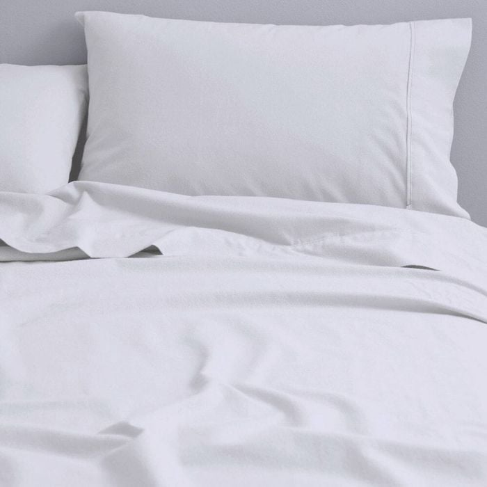 Canningvale King Single Cozi Cotton Sheet w/ Pillowcase Set - White