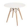 Sk Designer Living | Replica Eames Eiffel Round Wood Dining Table | 80cm - White & Natural