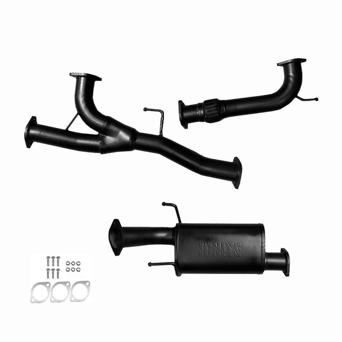Ignite Exhausts Mid Section Replacement For Nissan Y62 Patrol Series 5 5.6l V8 3 Inch Muffler Black Aluminised Steel