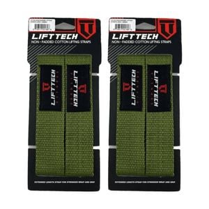 2x 2pc Lift-tech Cotton Heavy Lifting Support Durable Grip Straps Army Gr 21in