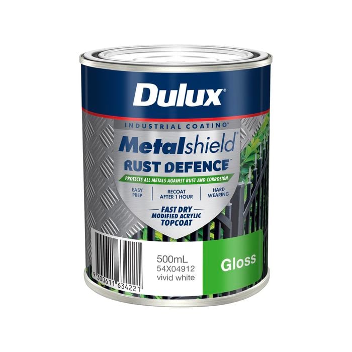 Dulux 500ml Vivid White Gloss Metalshield Rust Defence - 500ml