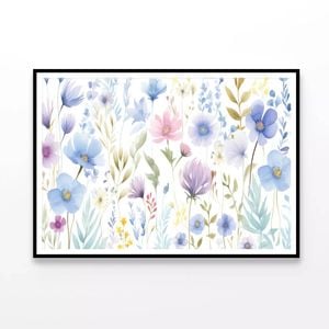 Watercolor Abstract Flowers  Print 100% Australian Made 120x90cm  (Poster)