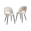 Oikiture 2PC Dining Chair Sherpa White