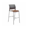 Olg Game Bar Stool Chrome Legs White Shell Bright Orange Upholstered Seat Only