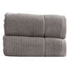 2pk Renee Taylor Cambridge 650gsm Textured 80x160cm Bath Sheet - Fossil