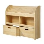 Oikiture Kids Bookshelf Toy Storage Shelf Organiser Natural