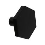 Adoored 29mm Black Cabinet Knob Hexagon - 2 Pack - Black