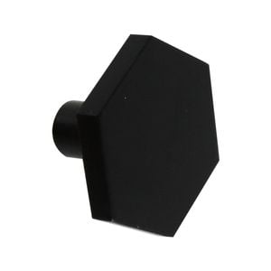 Adoored 29mm Black Cabinet Knob Hexagon - 2 Pack - Black