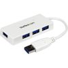 StarTech.com Portable 4 Port SuperSpeed Mini USB 3.0 Hub - 5Gbps - White - Add four external USB 3.0 ports