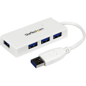 StarTech.com Portable 4 Port SuperSpeed Mini USB 3.0 Hub - 5Gbps - White - Add four external USB 3.0 ports
