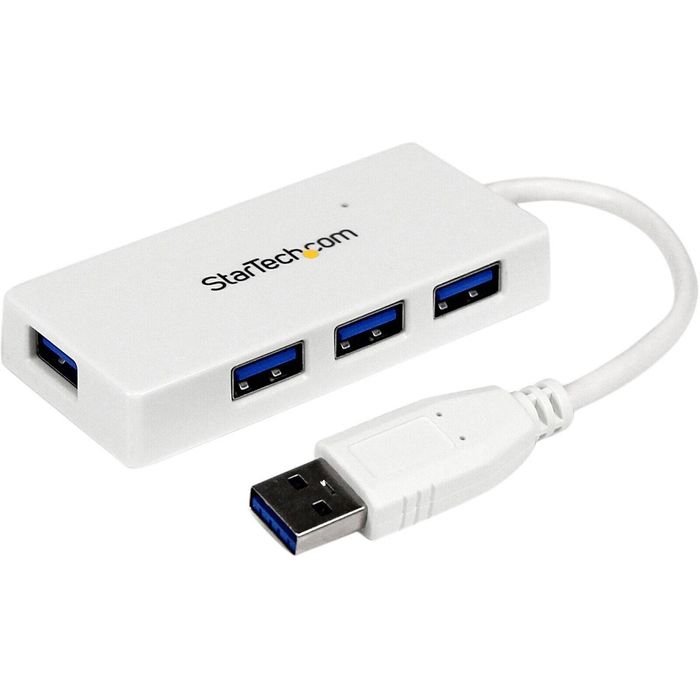 StarTech.com Portable 4 Port SuperSpeed Mini USB 3.0 Hub - 5Gbps - White - Add four external USB 3.0 ports