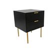 2-Drawer Bedside Table Black