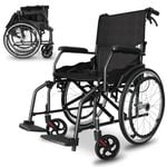 Altus Transport Wheelchair Lightweight Folding Self Propelled 20 inch Wheel  Black Frame  - Black | Wheelchair