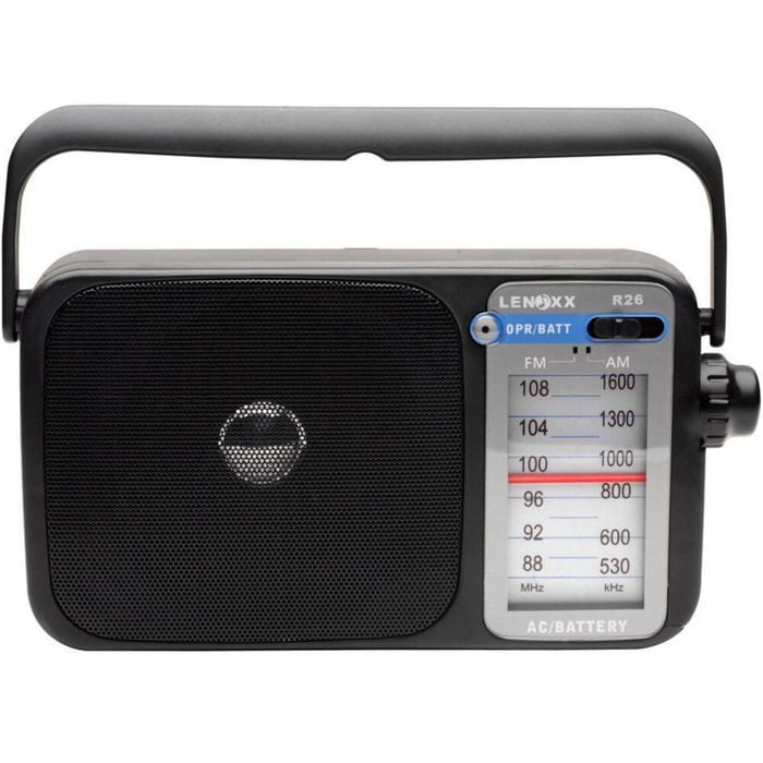 Lenoxx R26 AM/FM Radio With Earphone Jack - Black