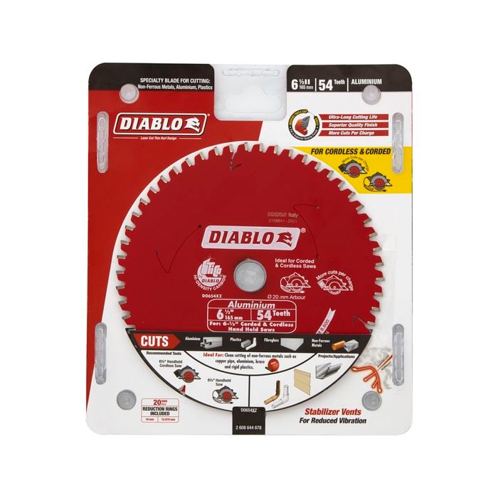 Diablo 165mm 54T Aluminium Plast Circular Saw Blade