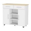 Artiss Kitchen Island Trolley Rolling Serving Cart Storage Drawer Cabinet 100cm White