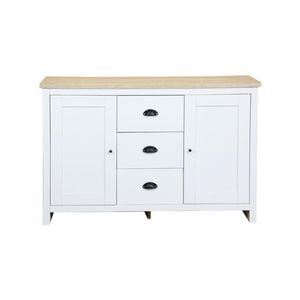 Ari Modern Sideboard Dresser Storage Cabinet - Oak & White