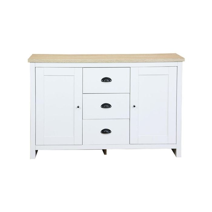 Ari Modern Sideboard Dresser Storage Cabinet - Oak & White