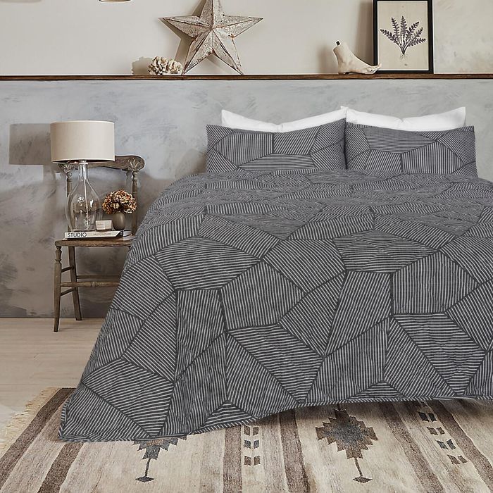 Pure Cotton Bedspread Set - Ariana Carbon