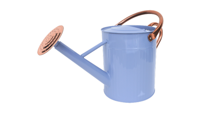 1000650- Garden Basics 7.5L Washed Blue Metal Watering Can