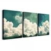3pcs Floofy Clouds Under The Afternoon Print 100% Australian Made 3 x 40x60cm  (Stretched)