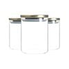 Argon Tableware Glass Storage Jars with Metal Lids - Silicone Seal - 750ml - Pack of 3