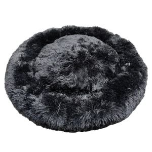 Prestige Pet Snuggle Buddies Calming Cuddler Plush Dog Bed Black 100cm