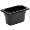Vogue Gastronorm Container Food Pan Polycarbonate Black 1/9 Gn 100mm Deep Commercial Kitchen Storage